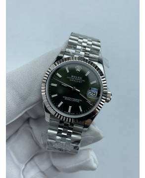 (준비완료/특급배송)NO.3508/롤렉스 데이저스트 31mm 여성용 시계 그린 바인덱스 다이얼 플루티드 베젤 쥬빌레 밴드 (QP공장)